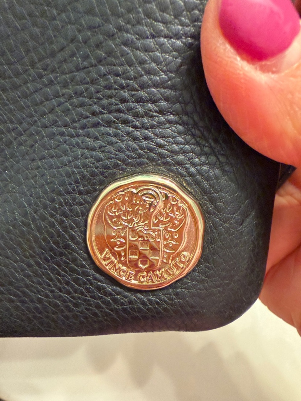 Vince Camuto Black Leather Crossbody with White Snakeskin-Print Panel - Picture 3 of 10